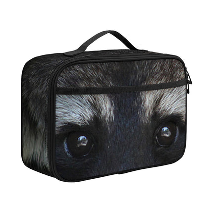 Raccoon Portrait Print Portable Lunch Bag