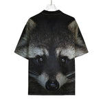 Raccoon Portrait Print Rayon Hawaiian Shirt