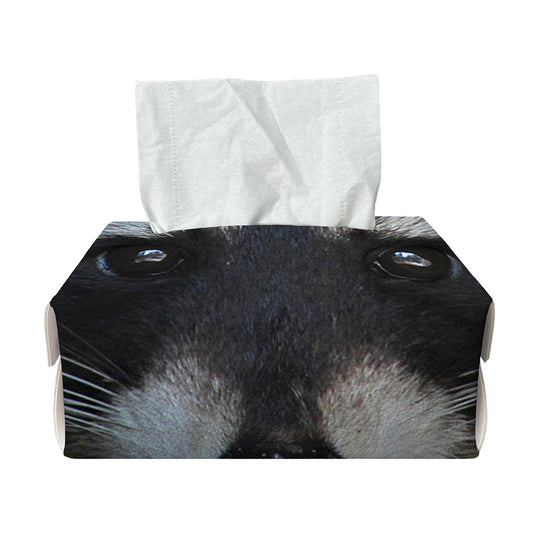 Raccoon Portrait Print Rectangle Tissue Box Cover
