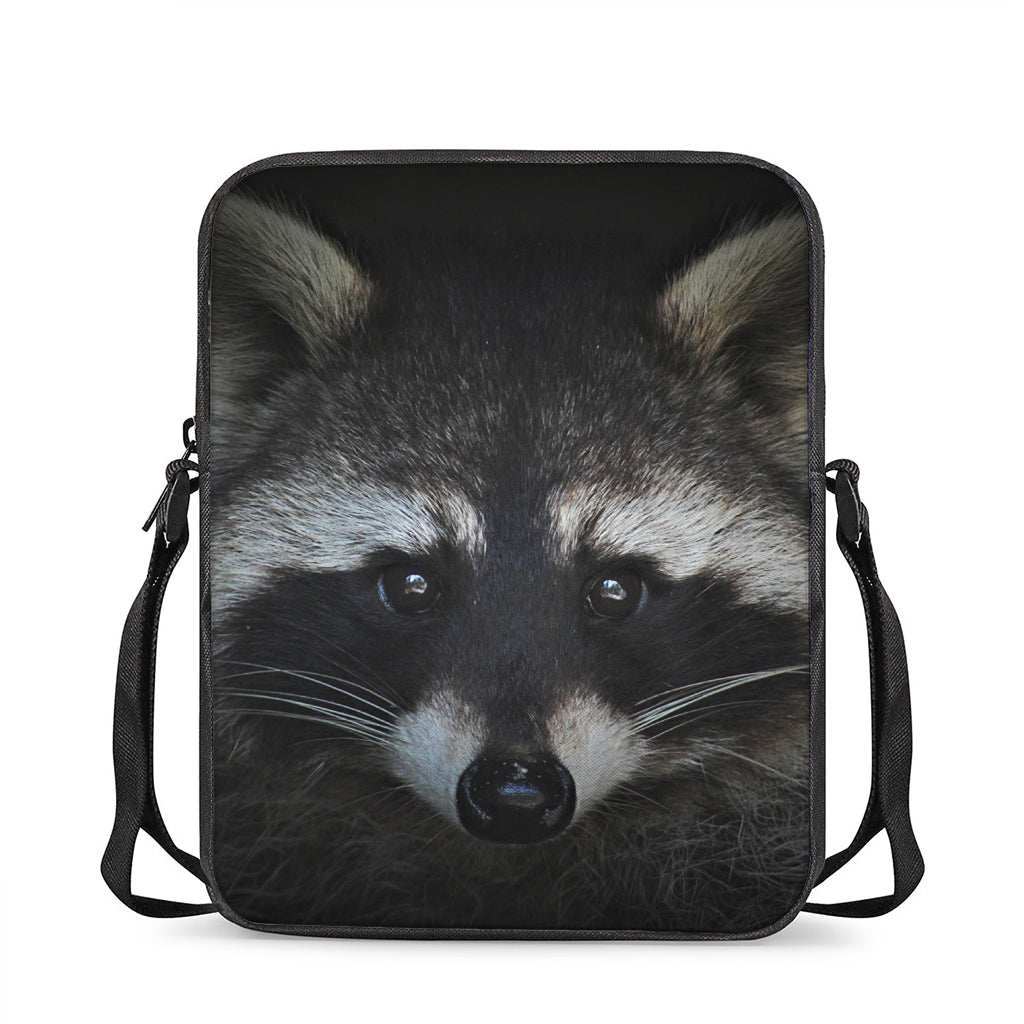 Raccoon Portrait Print Rectangular Crossbody Bag