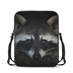 Raccoon Portrait Print Rectangular Crossbody Bag