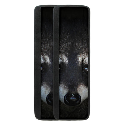 Raccoon Portrait Print Refrigerator Handle Covers