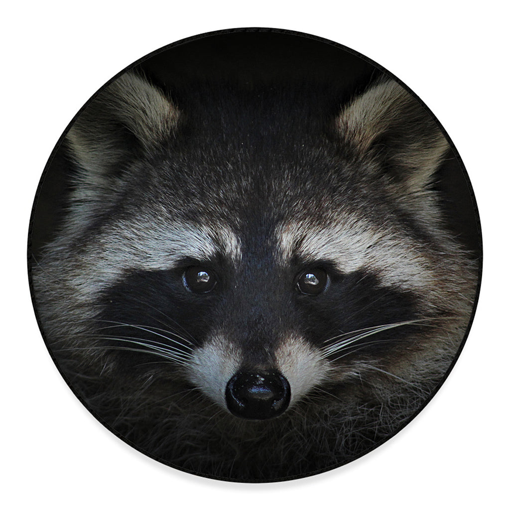 Raccoon Portrait Print Round Floor Mat
