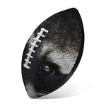 Raccoon Portrait Print Rugby Ball