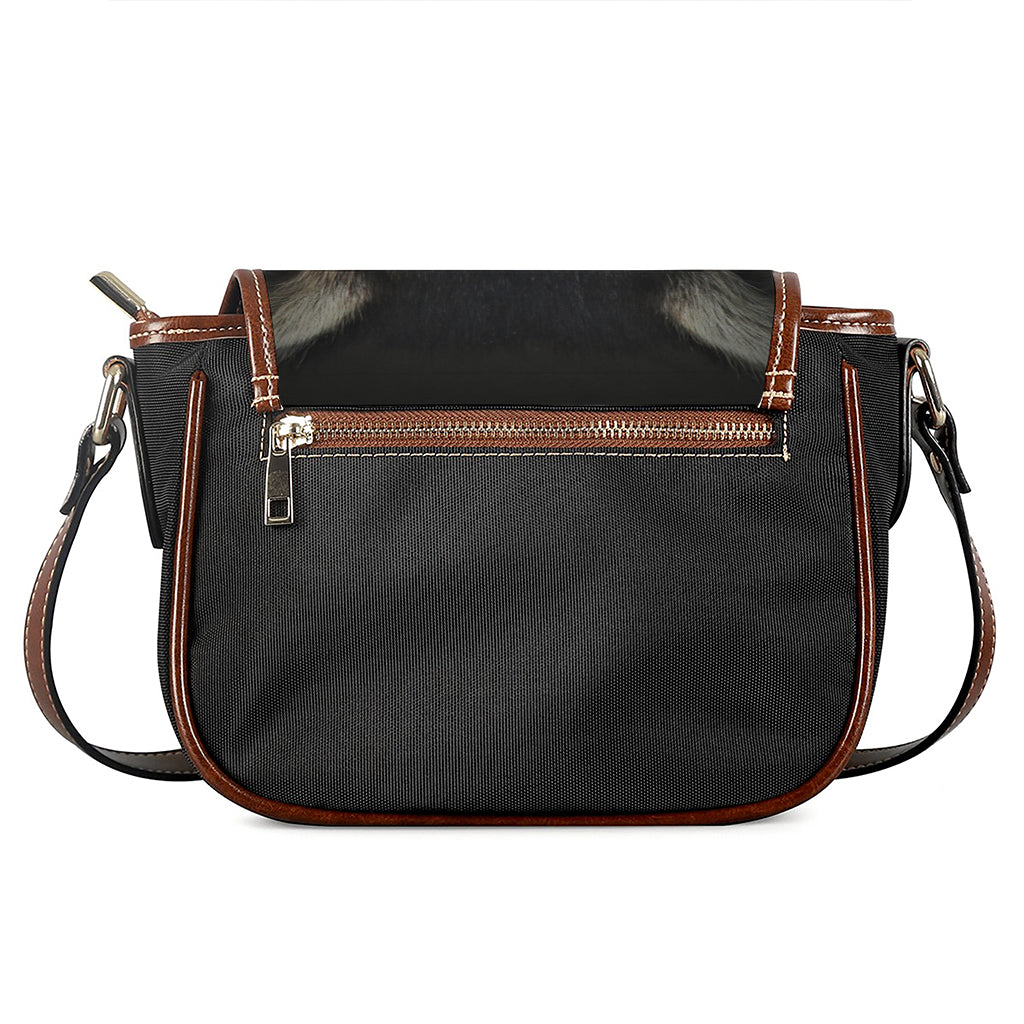 Raccoon Portrait Print Saddle Bag