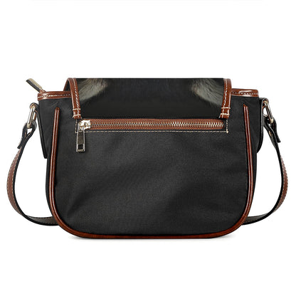 Raccoon Portrait Print Saddle Bag