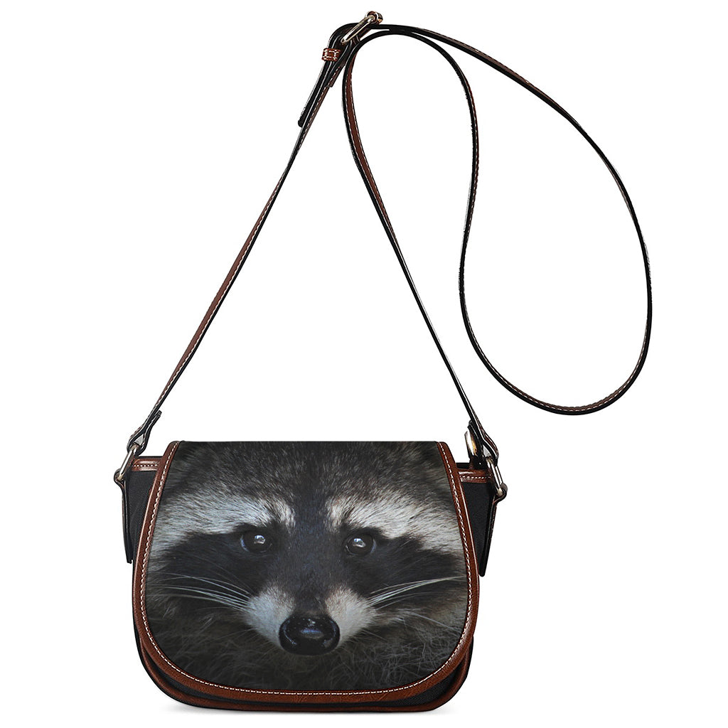 Raccoon Portrait Print Saddle Bag