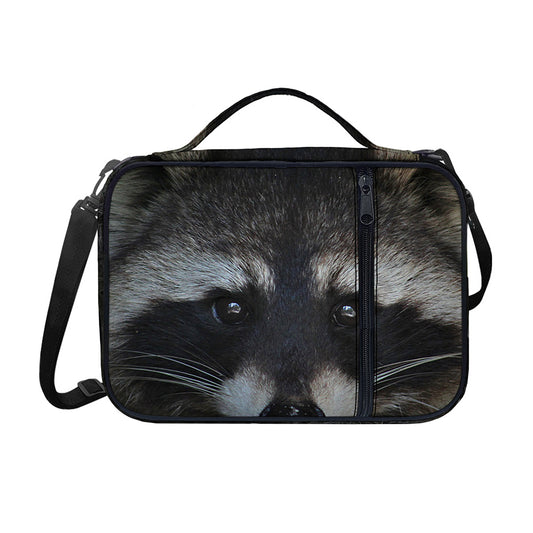 Raccoon Portrait Print Shoulder Strap Bible Bag