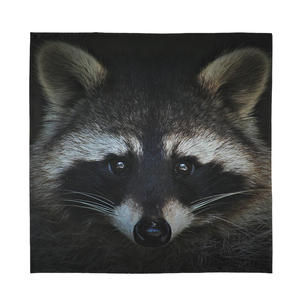 Raccoon Portrait Print Silk Bandana