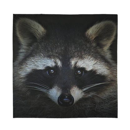 Raccoon Portrait Print Silk Bandana