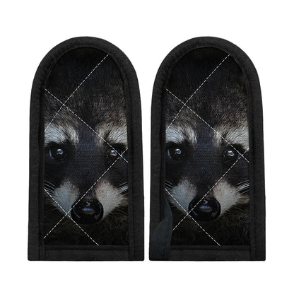Raccoon Portrait Print Skillet Handle Cover