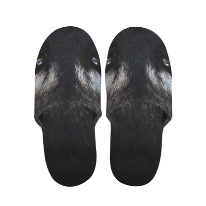 Raccoon Portrait Print Slippers