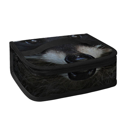 Raccoon Portrait Print Small Lunch Bag