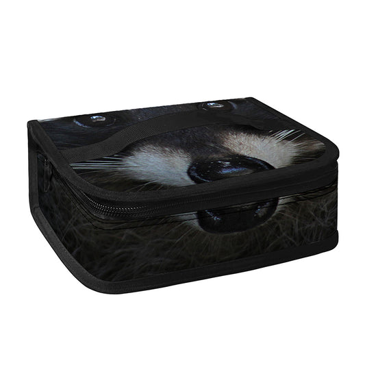 Raccoon Portrait Print Small Lunch Bag