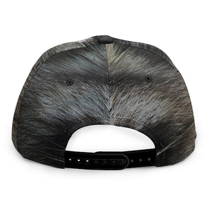 Raccoon Portrait Print Snapback Cap