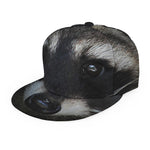 Raccoon Portrait Print Snapback Cap