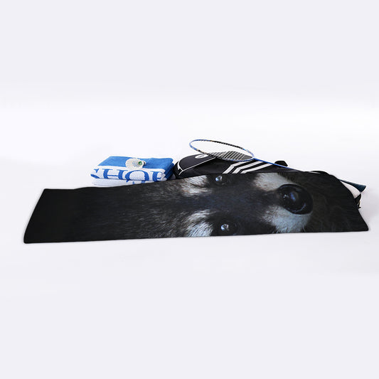 Raccoon Portrait Print Sports Towel