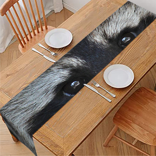 Raccoon Portrait Print Table Runner