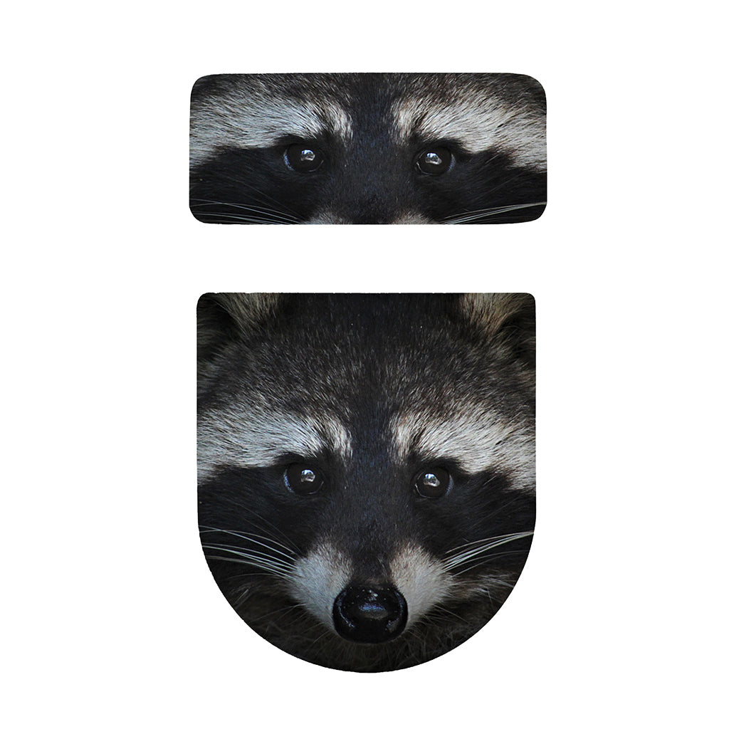Raccoon Portrait Print Toilet Lid And Tank Cover Set