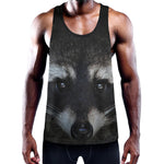 Raccoon Portrait Print Training Tank Top