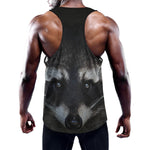 Raccoon Portrait Print Training Tank Top