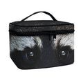Raccoon Portrait Print Travel Makeup Bag