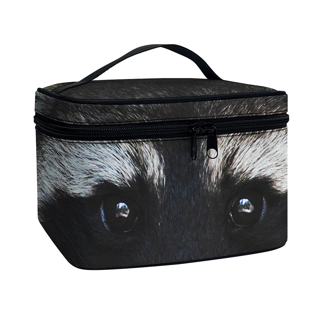 Raccoon Portrait Print Travel Makeup Bag
