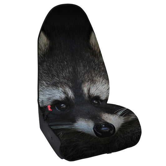 Raccoon Portrait Print Waterproof Car Seat Cover