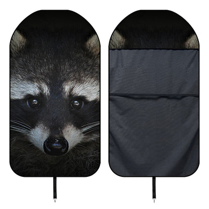 Raccoon Portrait Print Waterproof Car Seat Cover