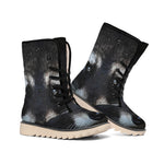 Raccoon Portrait Print Winter Boots