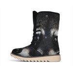 Raccoon Portrait Print Winter Boots