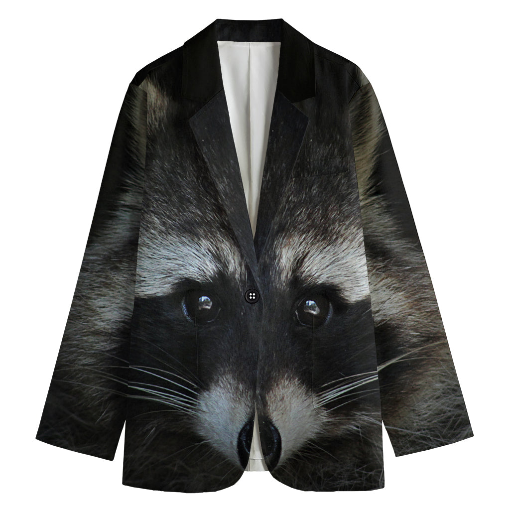 Raccoon Portrait Print Women's Blazer