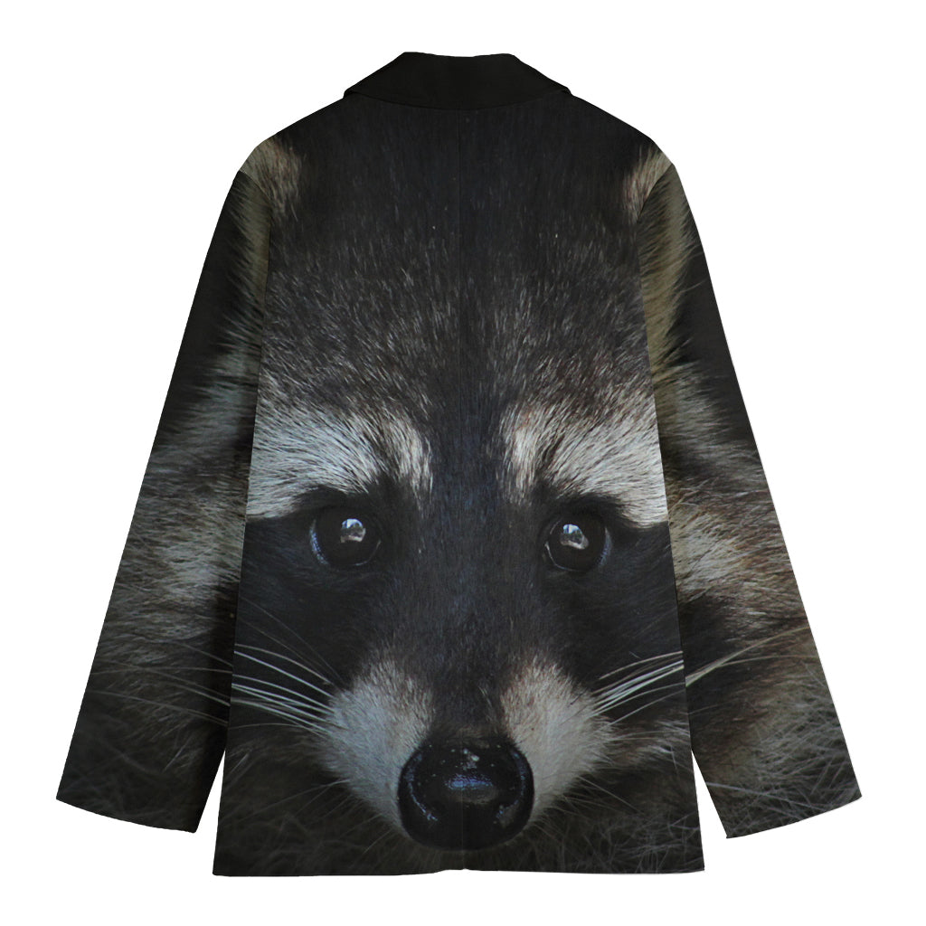 Raccoon Portrait Print Women's Blazer
