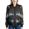 Raccoon Portrait Print Women's Bomber Jacket