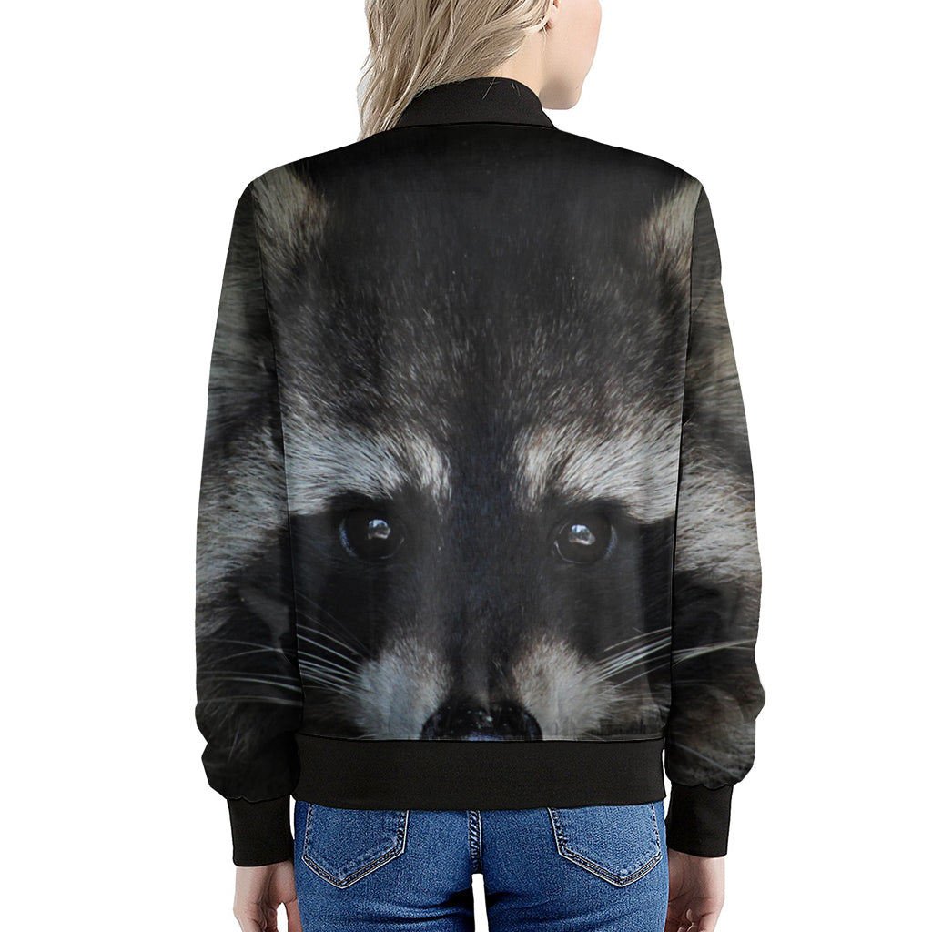 Raccoon Portrait Print Women's Bomber Jacket