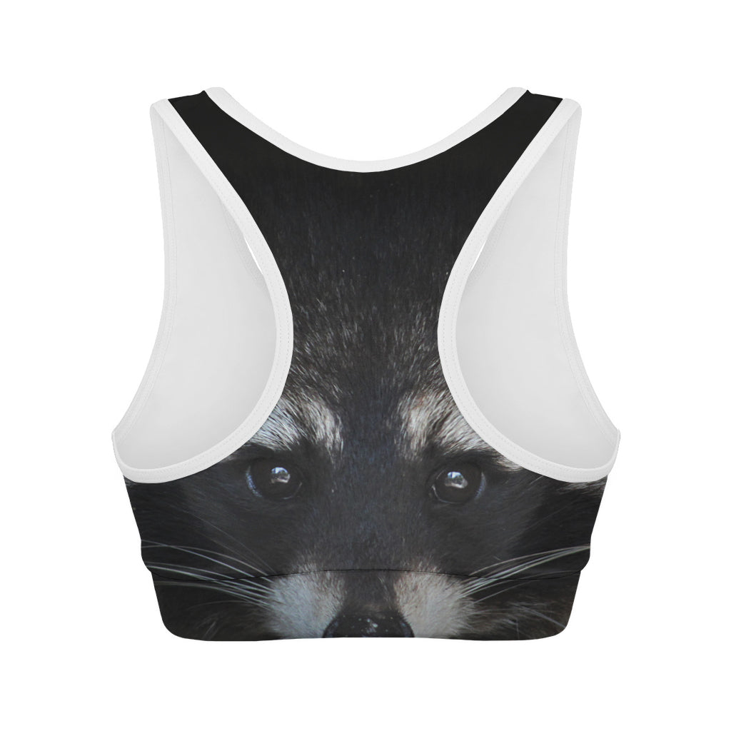 Raccoon Portrait Print Women's Sports Bra
