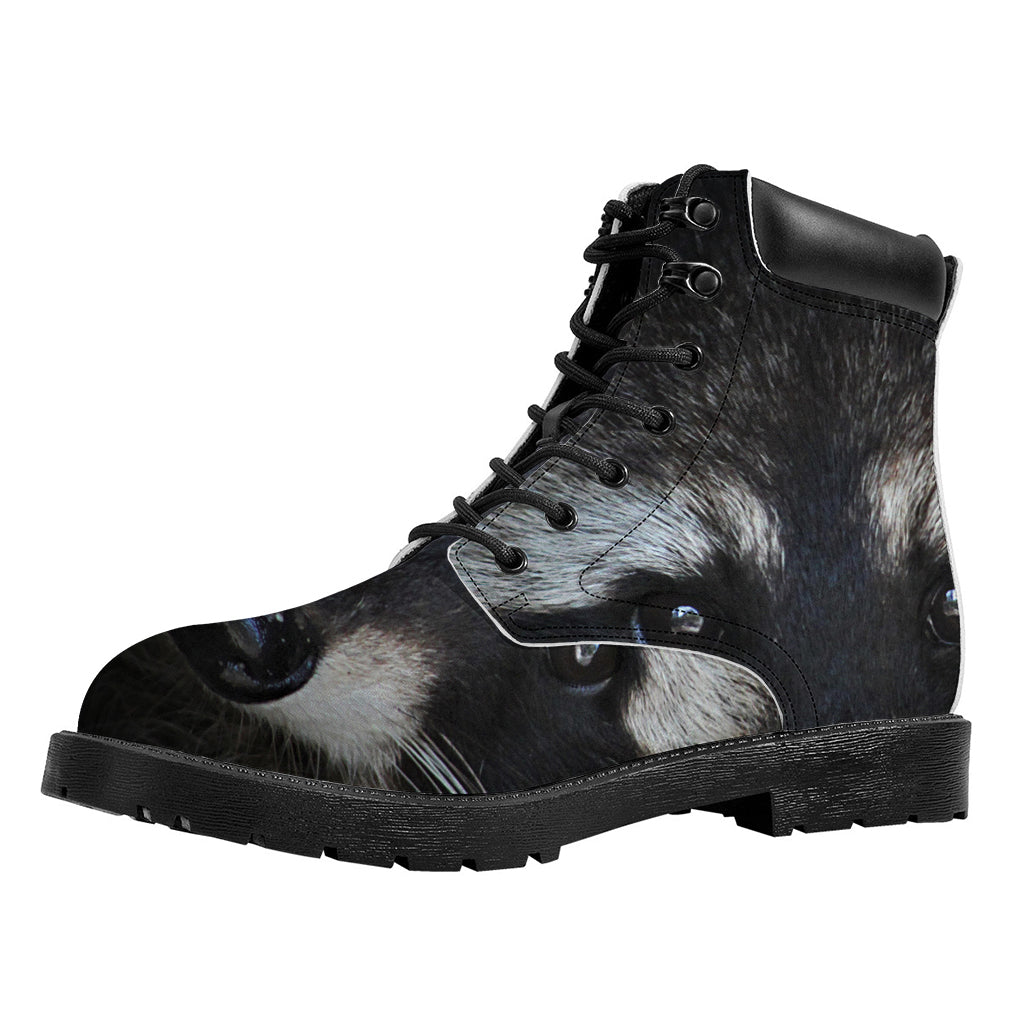 Raccoon Portrait Print Work Boots