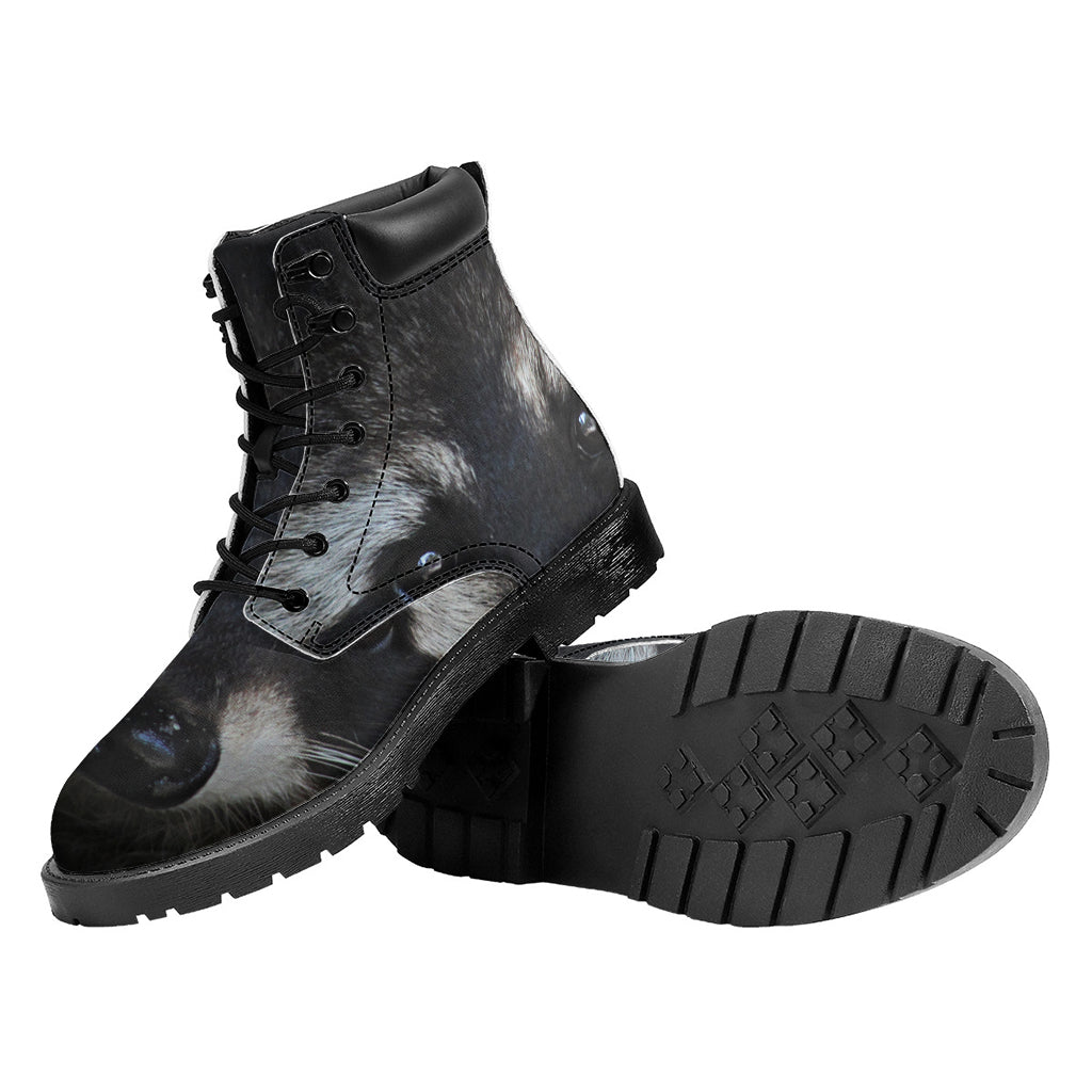 Raccoon Portrait Print Work Boots
