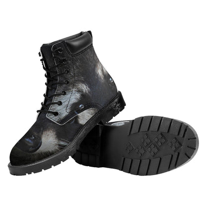 Raccoon Portrait Print Work Boots