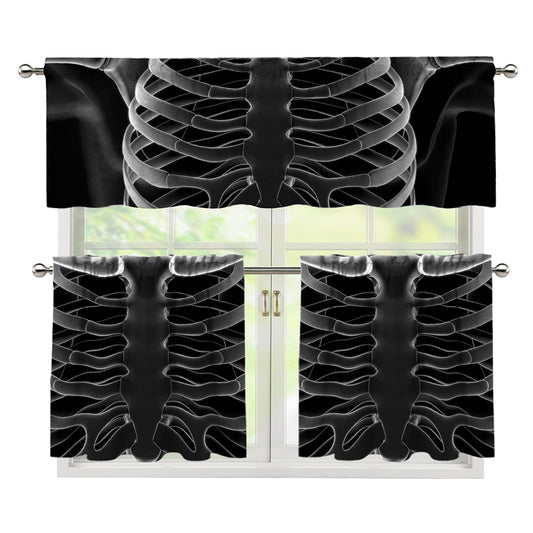 Radiologist X-Ray Film Print 3 Piece Kitchen Curtains