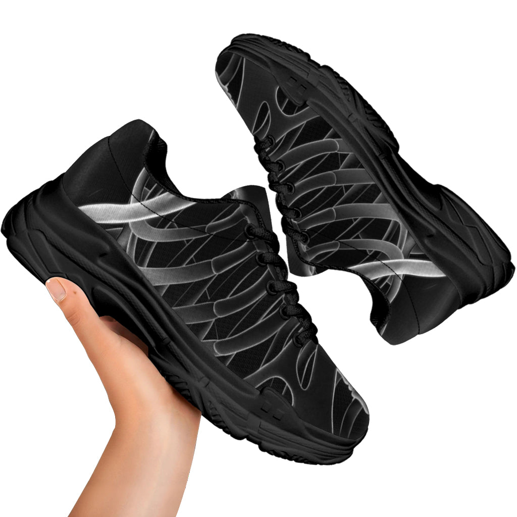 Radiologist X-Ray Film Print Black Chunky Shoes