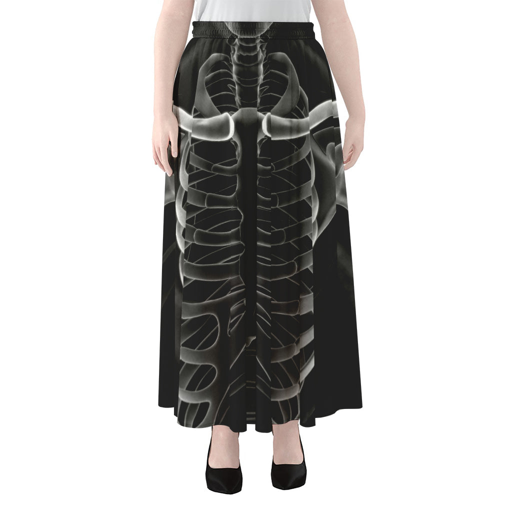 Radiologist X-Ray Film Print Chiffon Maxi Skirt