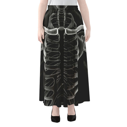 Radiologist X-Ray Film Print Chiffon Maxi Skirt