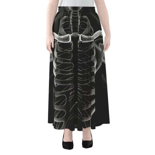 Radiologist X-Ray Film Print Chiffon Maxi Skirt