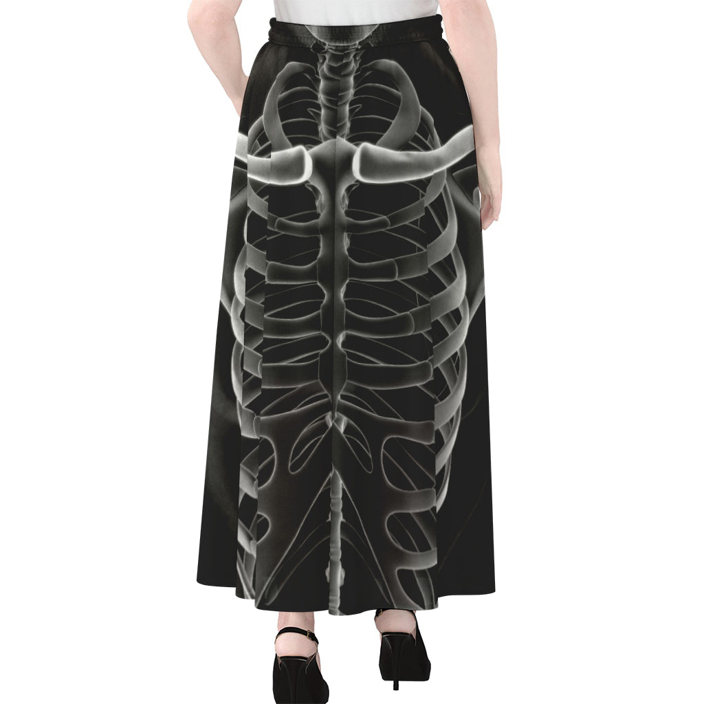 Radiologist X-Ray Film Print Chiffon Maxi Skirt