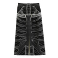 Radiologist X-Ray Film Print Cotton Front Slit Maxi Skirt