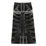 Radiologist X-Ray Film Print Cotton Front Slit Maxi Skirt