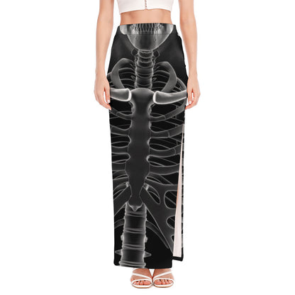 Radiologist X-Ray Film Print High Slit Maxi Skirt