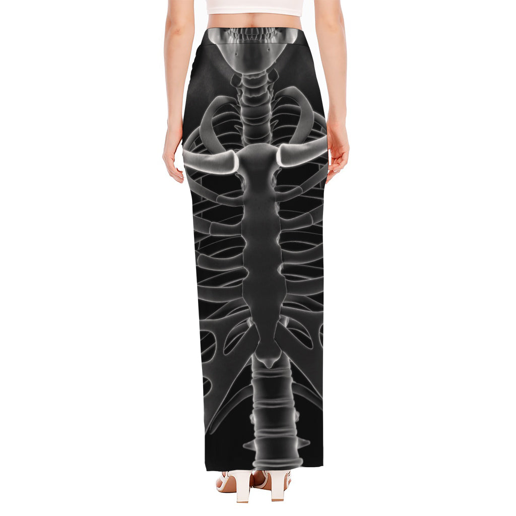 Radiologist X-Ray Film Print High Slit Maxi Skirt