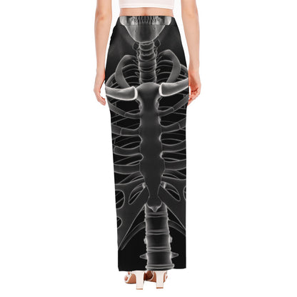 Radiologist X-Ray Film Print High Slit Maxi Skirt